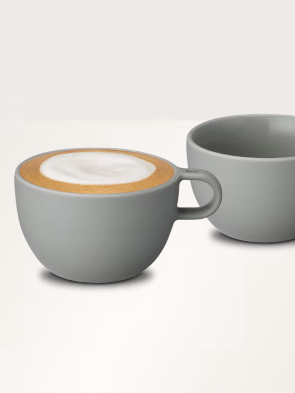 Nespresso Barista Collection Cappuccino Cups Medium Set of Two (2) Grey New